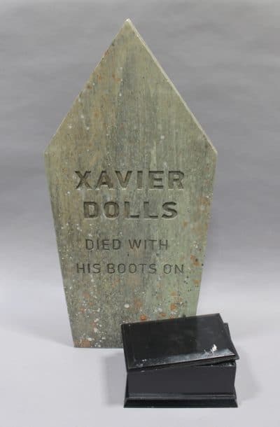 XAVIER DOLLS HERO GRAVESTONE AND BOX